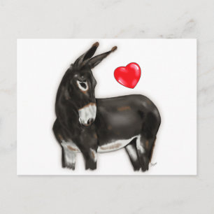 I Liebe Donkeys Demure Donkey Postkarte