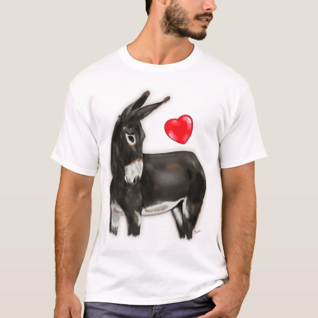 I Liebe Donkeys Demure Donkey T-Shirt (Vorderseite)