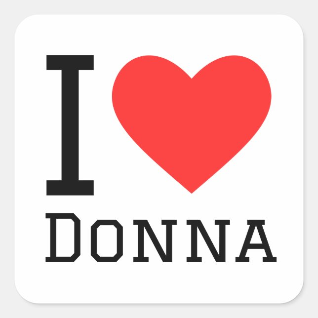 I Liebe donna Quadratischer Aufkleber (Vorderseite)