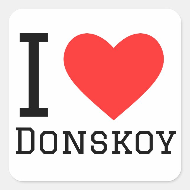 I Liebe donskoy Quadratischer Aufkleber (Vorderseite)