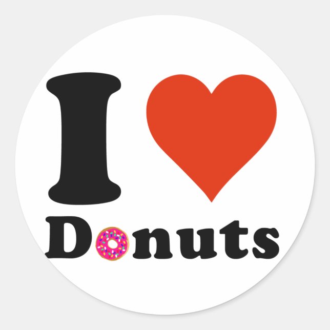 I Liebe Donuts Sticker (Vorderseite)