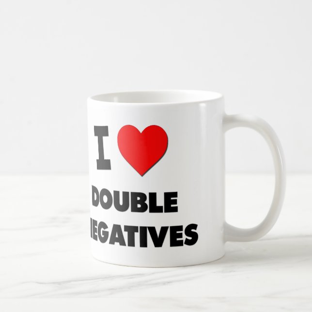 I Liebe-doppelte Negative Kaffeetasse (Rechts)
