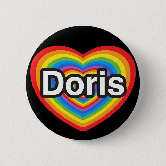 I Liebe Doris. Liebe I Sie Doris. Herz Button (Vorderseite)
