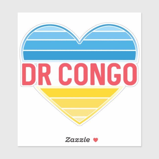 I Liebe DR Kongo, Kongo-Kinshasa Herz Aufkleber (Blatt)