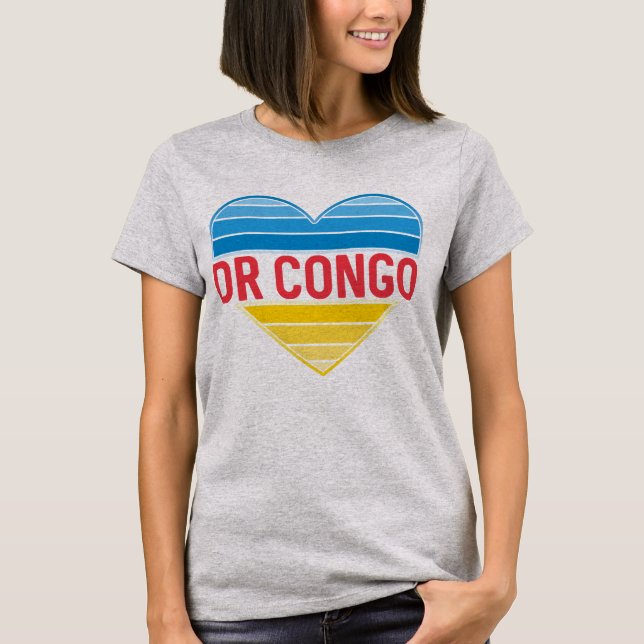 I Liebe DR Kongo, Kongo-Kinshasa Herz T-Shirt (Vorderseite)