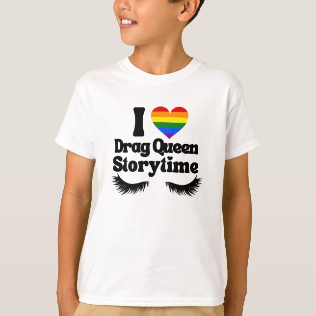 I Liebe Drag Queen Storytime Rainbow Heart T - Shi T-Shirt (Vorderseite)