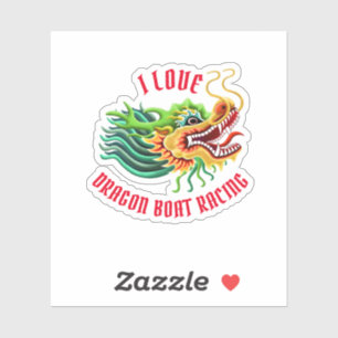 I Liebe Dragon Boat Racing Logo Aufkleber