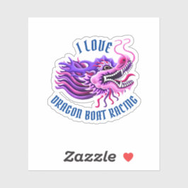 I Liebe Dragon Boat Racing Pink & Lila Logo Aufkleber
