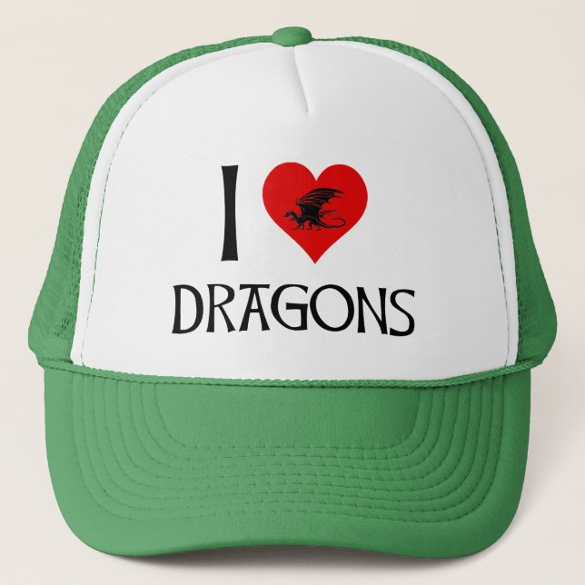 I Liebe Dragons Truckerkappe (Vorderseite)