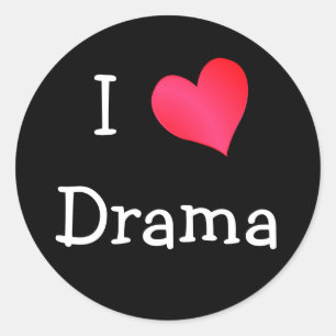 I Liebe Drama Runder Aufkleber