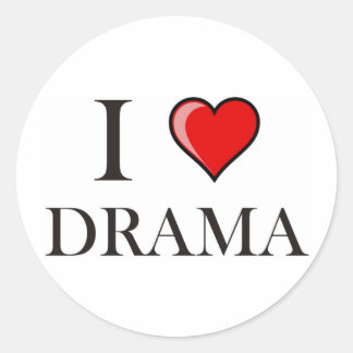 I Liebe Drama Runder Aufkleber