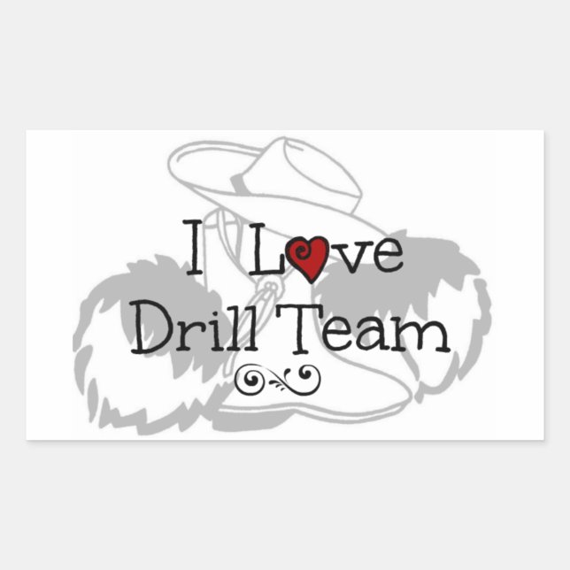 I Liebe Drill Team Rechteckiger Aufkleber (Vorderseite)