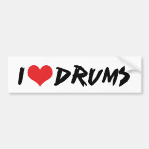 I Liebe Drums Autoaufkleber