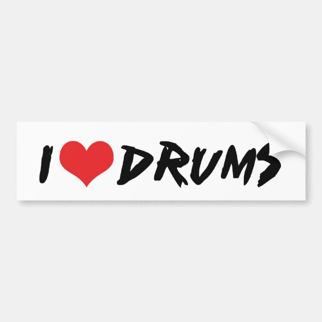 I Liebe Drums Autoaufkleber (Vorne)