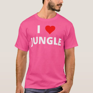 I Liebe Dschungel mit rotem Herzen - Dnb (Drum an T-Shirt