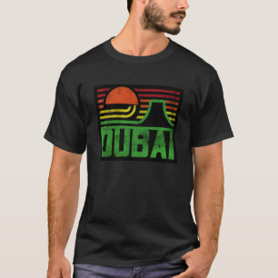 I Liebe Dubai Cool Retro Dubai Sunset Illustration T-Shirt