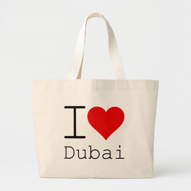 I Liebe Dubai HEART Jumbo Stoffbeutel (Vorne)