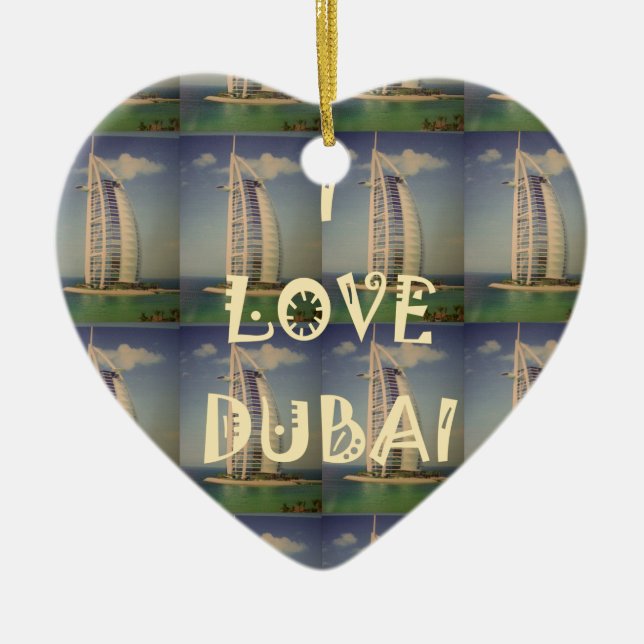 I Liebe Dubai Keramik Ornament (Vorne)