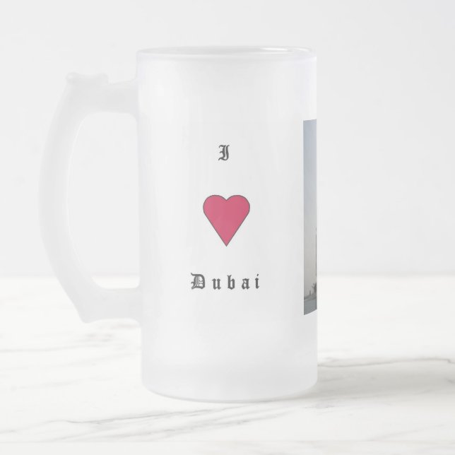 I Liebe Dubai Mattglas Bierglas (Links)