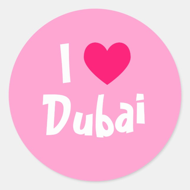 I Liebe Dubai Runder Aufkleber (Vorderseite)