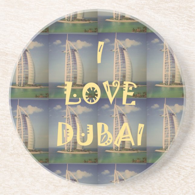 I Liebe Dubai Sandstein Untersetzer (Vorne)