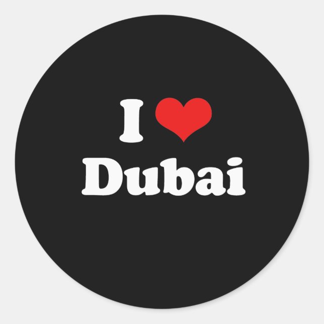 I Liebe Dubai Tshirt Runder Aufkleber (Vorderseite)