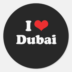 I Liebe Dubai Tshirt Runder Aufkleber