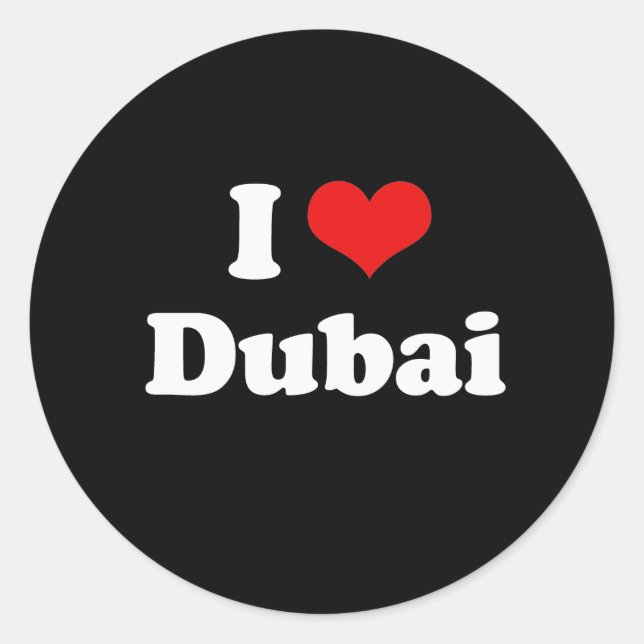 I Liebe Dubai Tshirt Runder Aufkleber (Vorderseite)