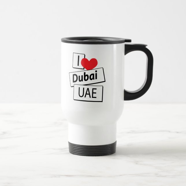 I Liebe Dubai UAE Reisebecher (Rechts)