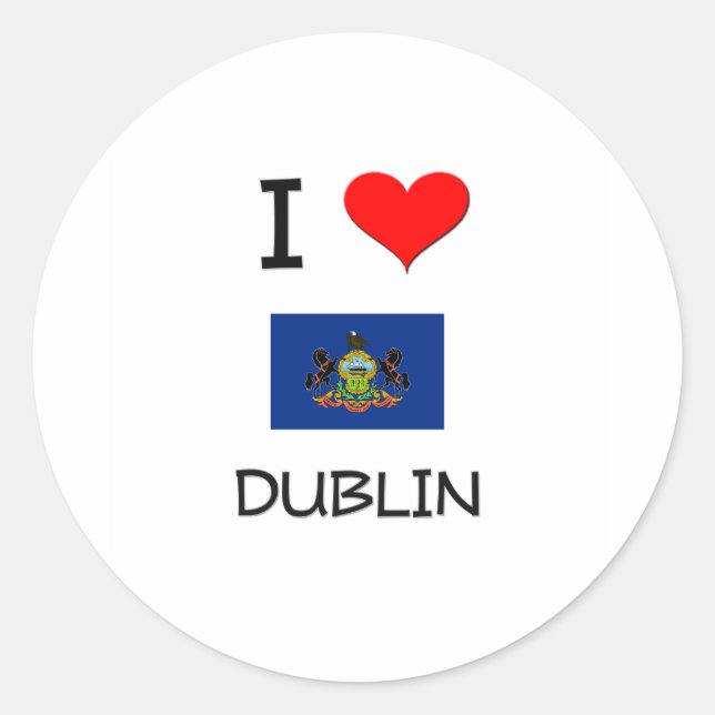 I Liebe Dublin Pennsylvania Runder Aufkleber (Vorderseite)
