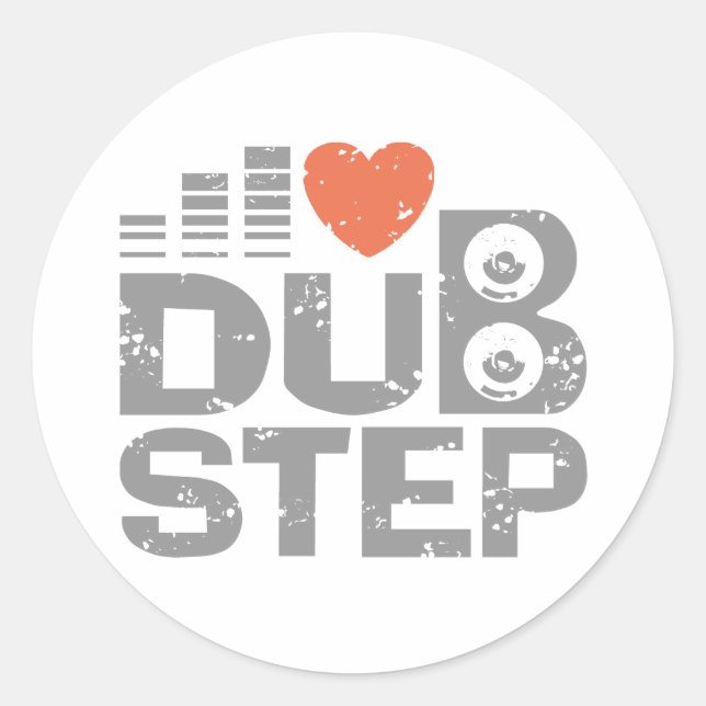I Liebe Dubstep Runder Aufkleber (Vorderseite)