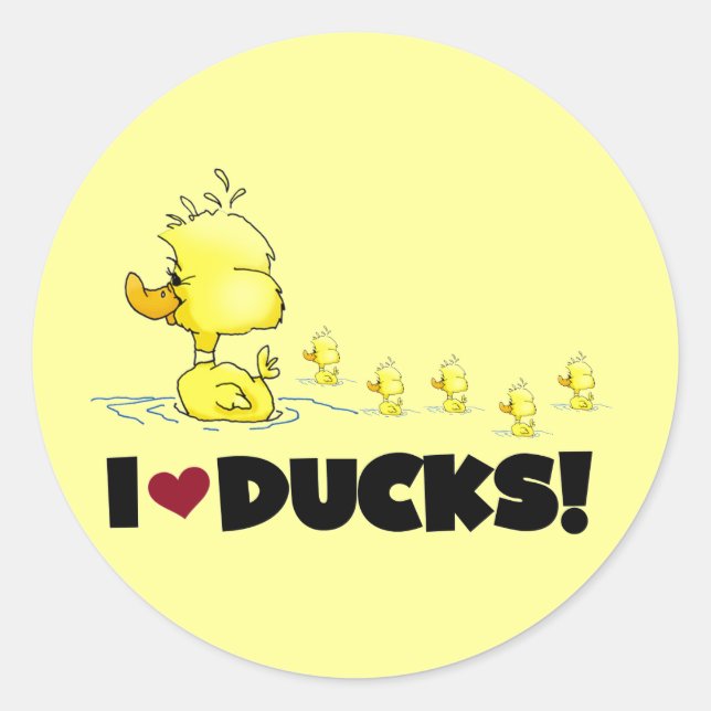 I Liebe Ducks Tshirts und Geschenke Runder Aufkleber (Vorderseite)