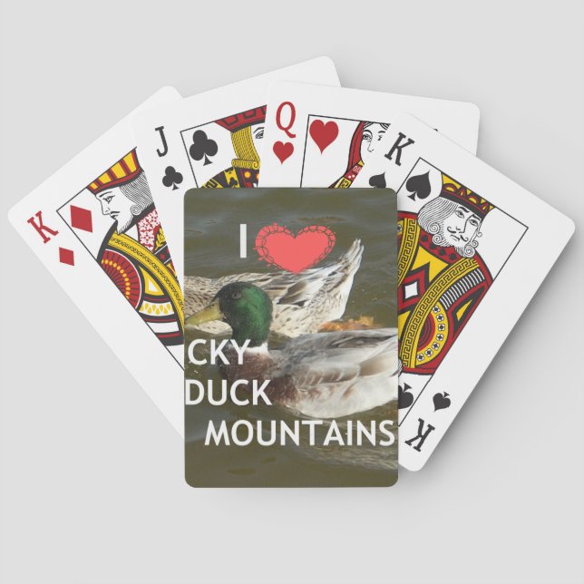 I Liebe Ducky Duck Mountains Design Spielkarten (Rückseite)