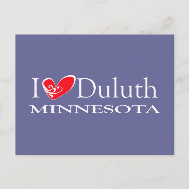 I Liebe Duluth Minnesota Postkarte (Vorderseite)