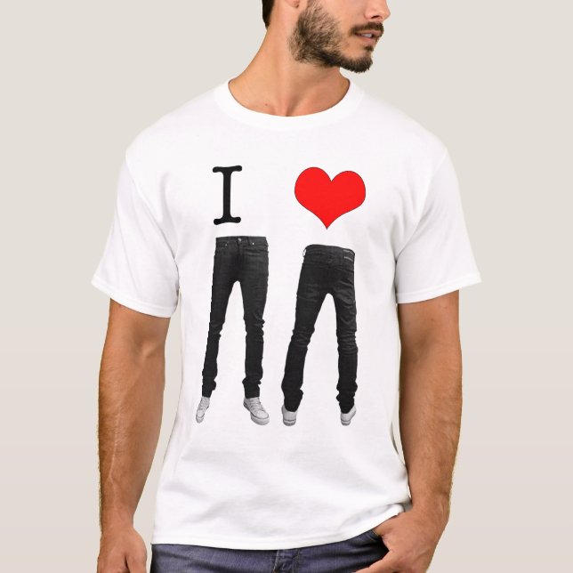 I Liebe-dünne Jeans T-Shirt (Vorderseite)