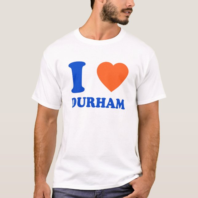I Liebe Durham Heart NC Bull City Gift T-Shirt (Vorderseite)