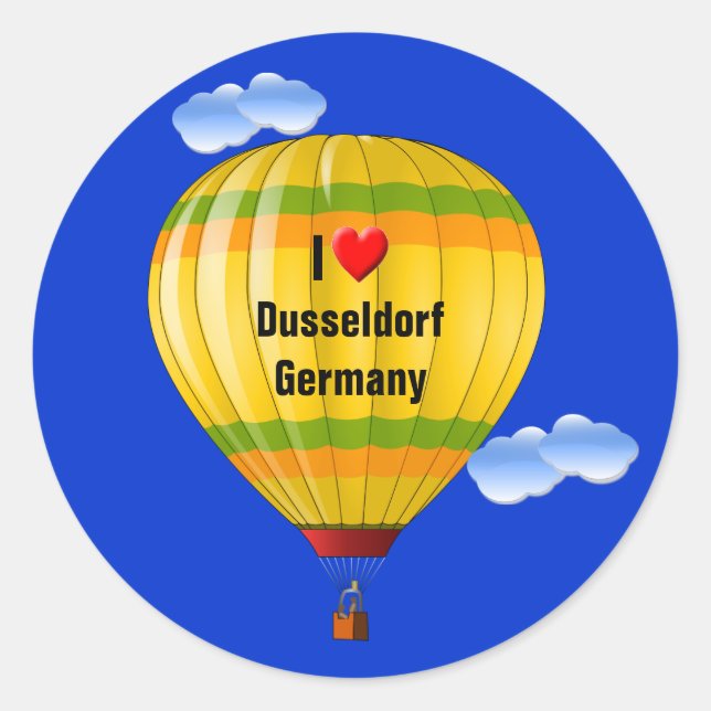 I Liebe Dusseldorf Deutschland Runder Aufkleber (Vorderseite)