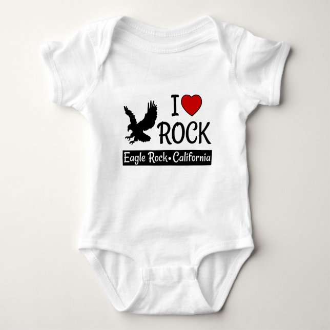 I Liebe Eagle Rock California Rotes Herz Baby Strampler (Vorderseite)