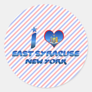 I Liebe East Syrakus, New York Runder Aufkleber