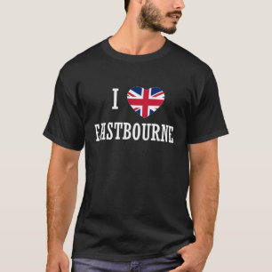 I Liebe Eastbourne England Union Jack Flag Herz En T-Shirt