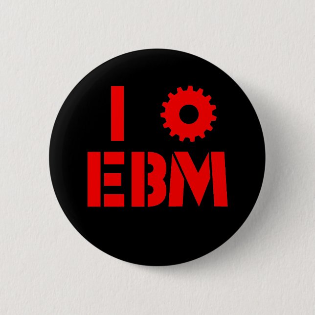 I LIEBE EBM Rot Button (Vorderseite)