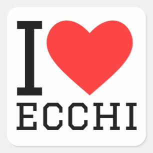 I Liebe ecchi Quadratischer Aufkleber