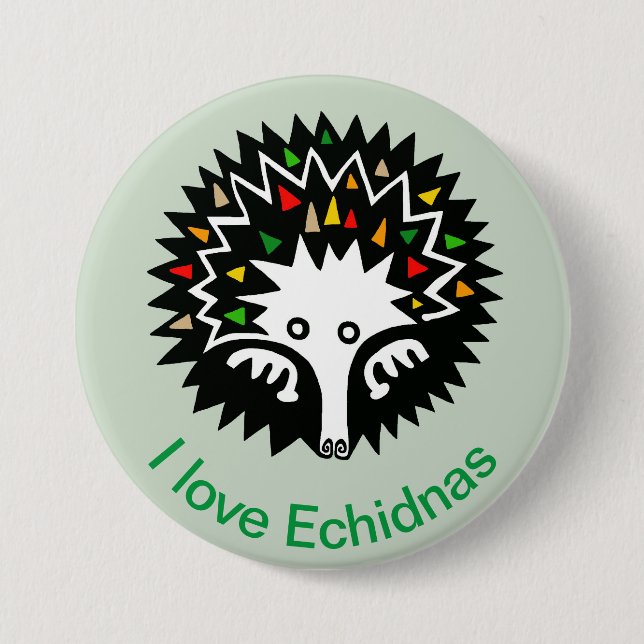 I Liebe ECHIDNAS - Monotreme - Aussie Wildlife - Button (Vorderseite)