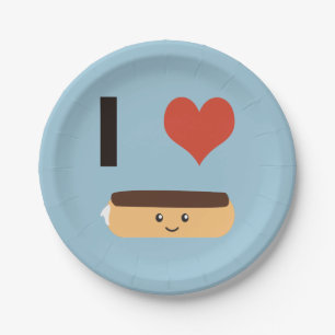 I Liebe Eclairs Pappteller