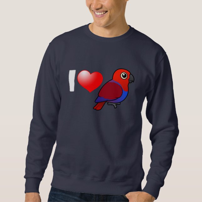 I Liebe Eclectus Papageien (weiblich) Sweatshirt (Vorderseite)