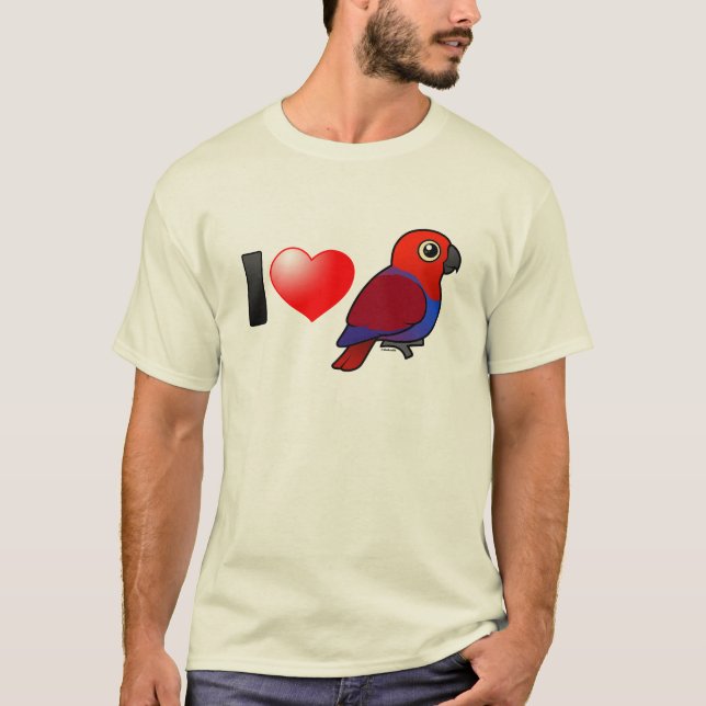 I Liebe Eclectus Papageien (weiblich) T-Shirt (Vorderseite)