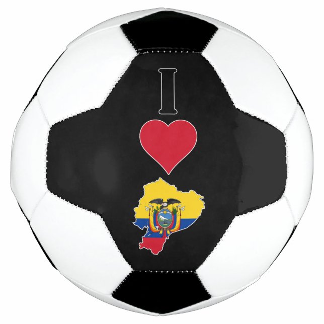 I Liebe Ecuador Herz Ecuadorianische Nationalflagg Fußball (Vorderseite)