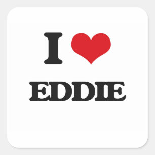 I Liebe Eddie Quadratischer Aufkleber