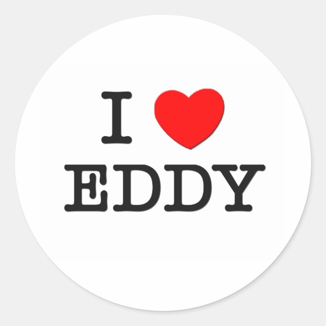 I Liebe Eddy Runder Aufkleber (Vorderseite)