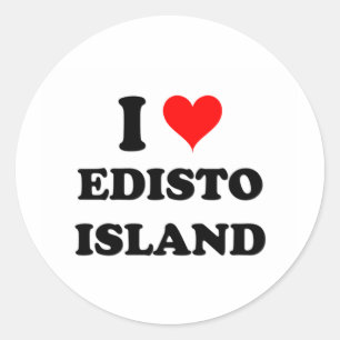 I Liebe Edisto Runder Aufkleber